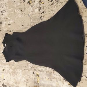 LK Bennett Black Square Neck Peplum Hem Dress